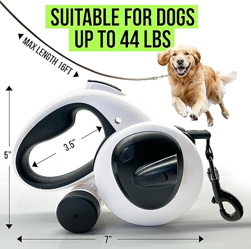 Miniatura 3 de AVANTO - Correa retráctil para perro con linterna, correa de seguridad nocturna LED resistente de 16 pies para perros de hasta 110 libras - 360 sin