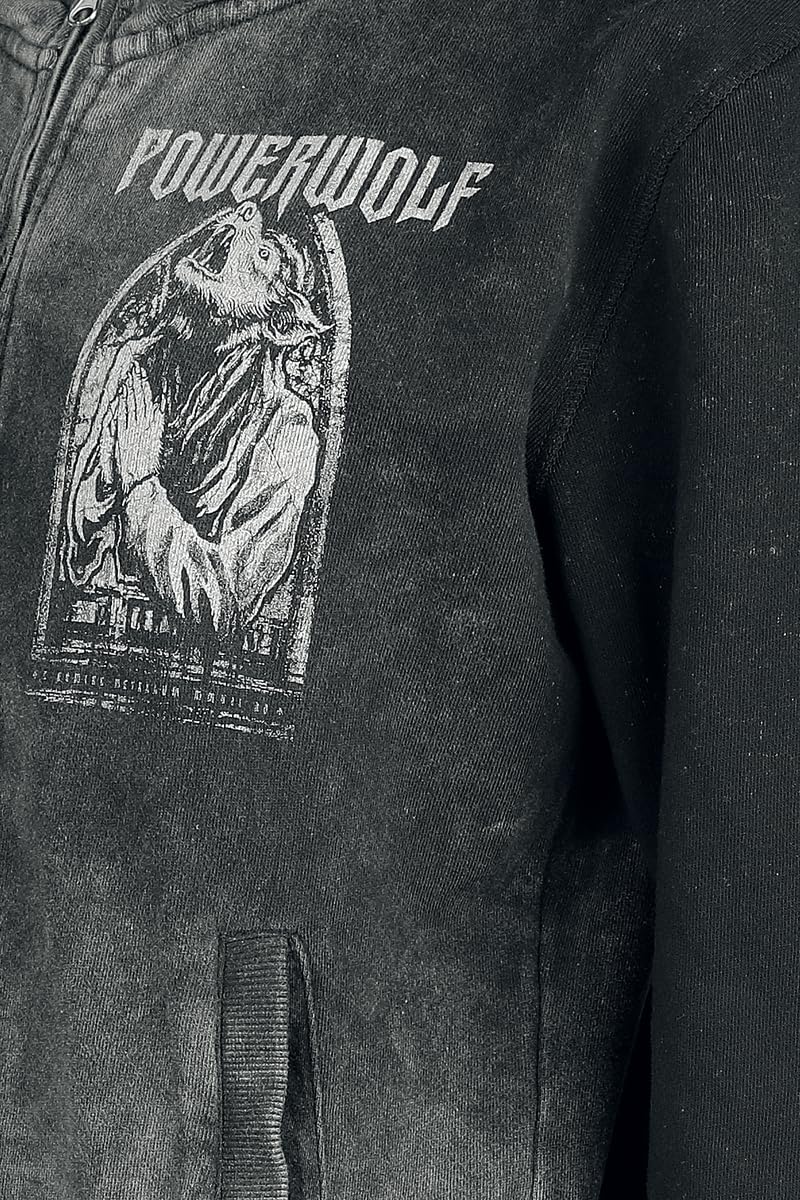 Powerwolf Lupus dei Frauen Kapuzenjacke grau Band-Merch, Bands