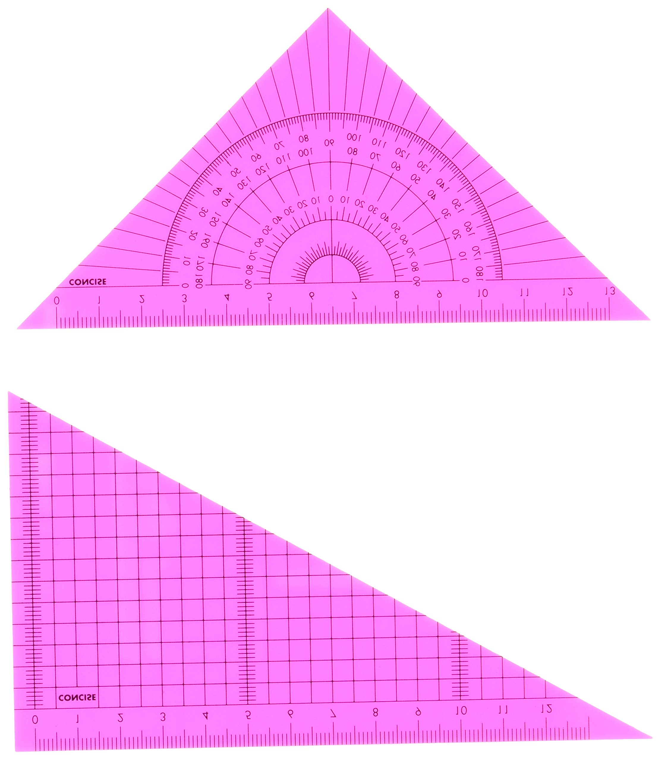 Amazon | コンサイス(Concise) 定規 カラー三角定規セット 15cm ピンク