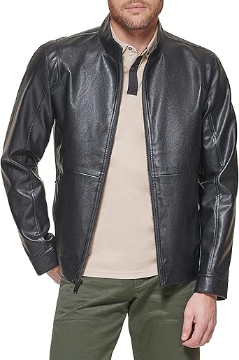 DOCKERS Men's The Dylan Faux Leather Racer Jacket