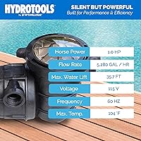Vista 72 de SWIMLINE HYDROTOOLS Above-Ground Pool Motor Pump, Hydro-Flo 0.3 HP w/ 1980 GPH, Vertical