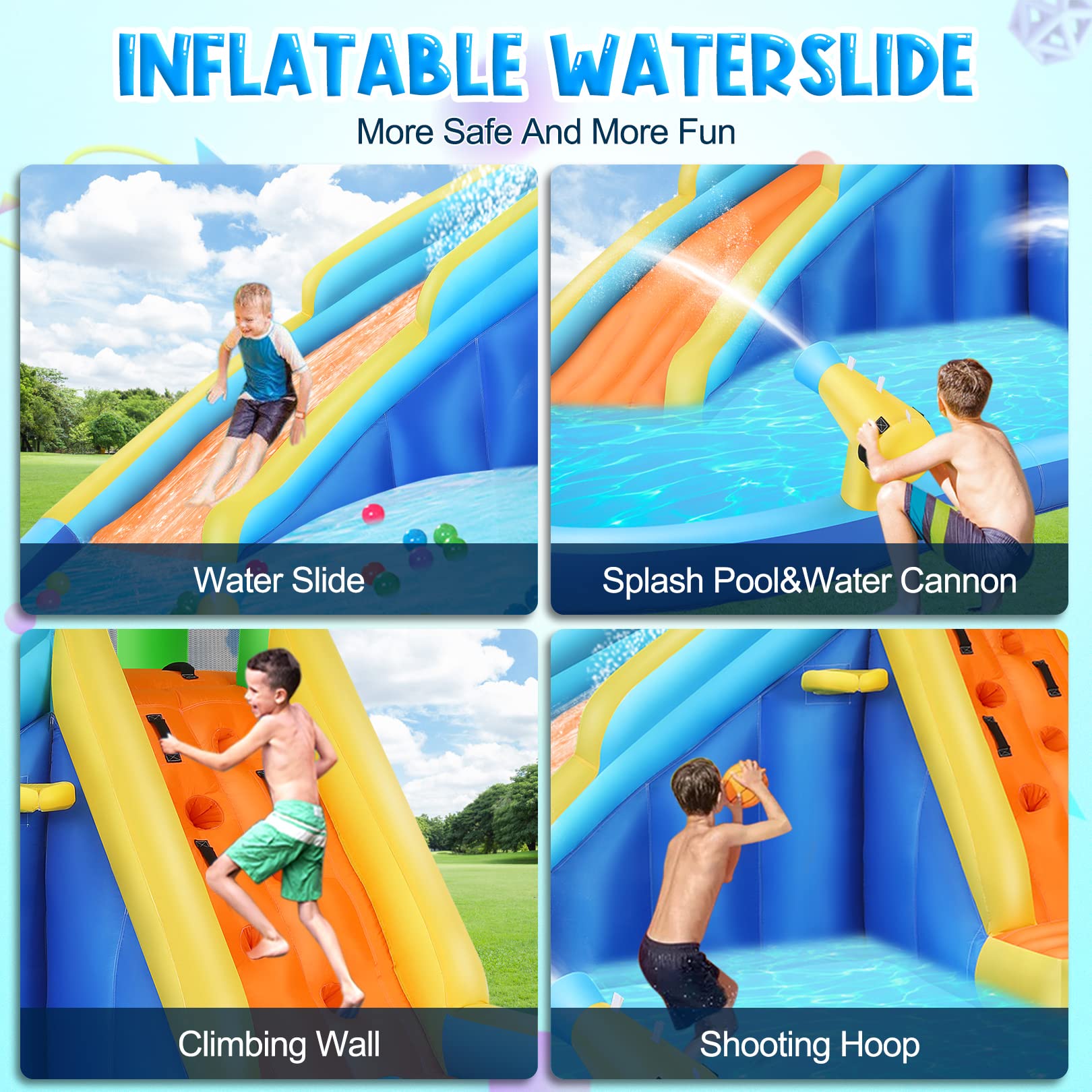適切な価格 TKコーポレーションWELLFUNTIME Inflatable Water Slide Park with Splash