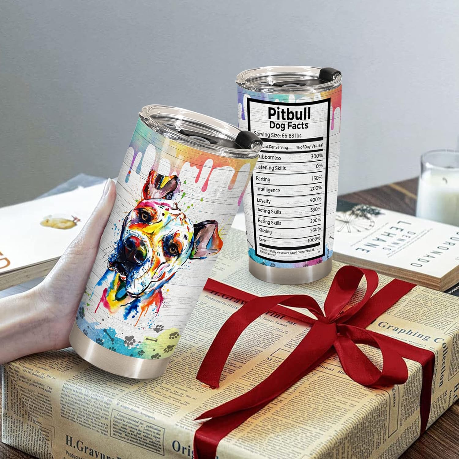 Gifts for Pitbull Lovers – Funny and Unique Gift for Pitbull Mom or Dad – Ideal Birthday, Christmas, Xmas Gifts for Dog Owners and Pet Lovers - Dog Tumbler 20Oz - Image 6