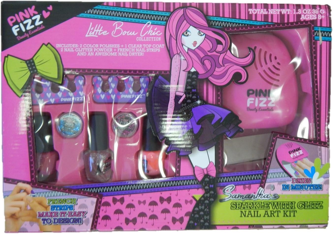 Pink Fizz Nail Art Kit with Nail Dryer