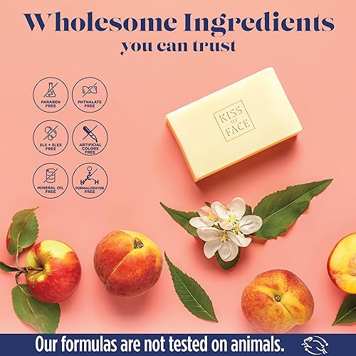Miniatura 6 de Kiss My Face Jabón en barra de leche de cabra - Rosa + Magnolia - Barra de jabón de leche de cabra probiótica - Libre de crueldad animal y sin
