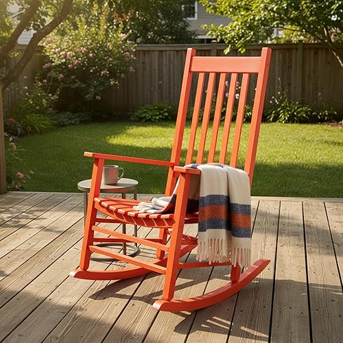 Vista 15 de Shine Company Inc. Silla mecedora para porche estilo Vermont, 4332WT, color blanco