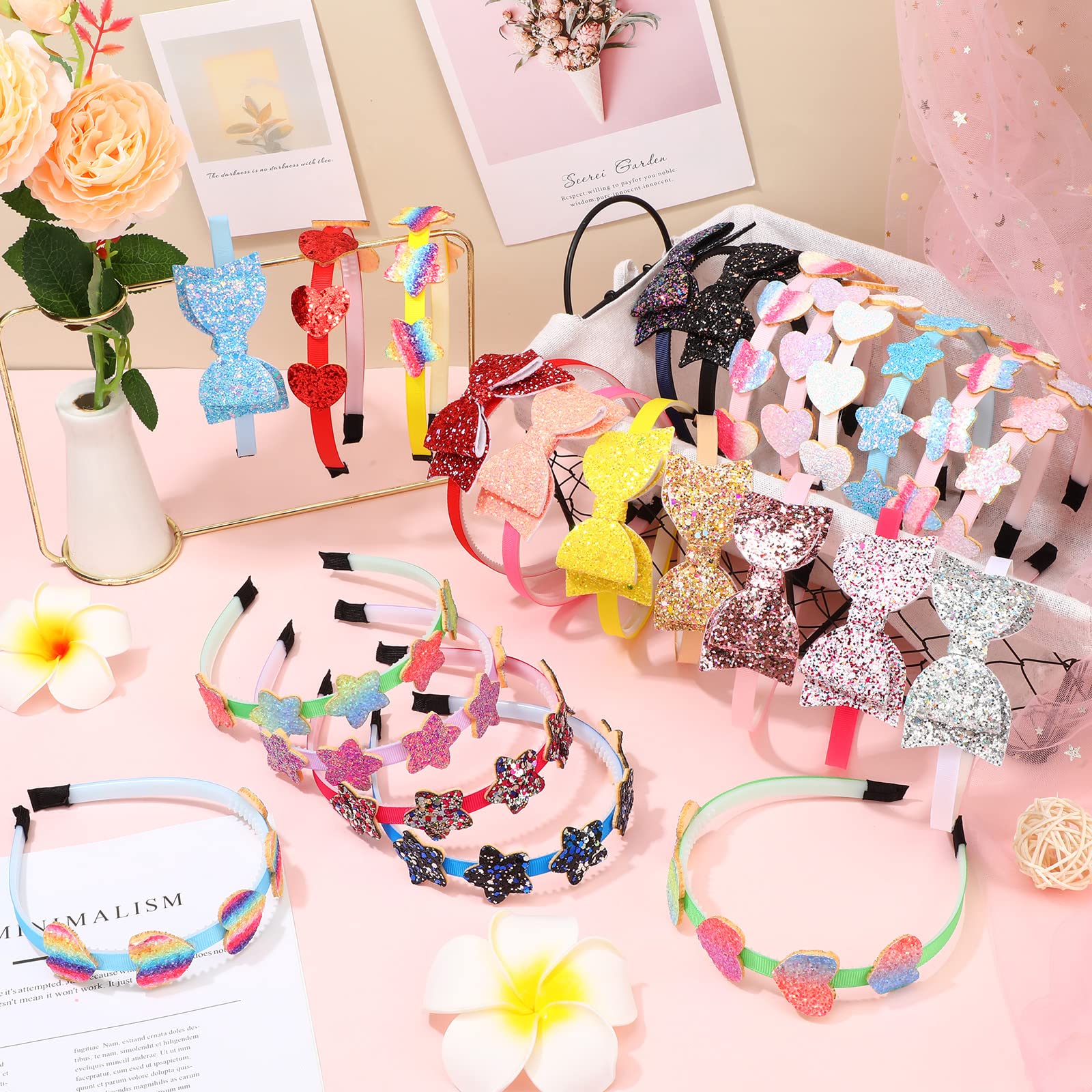 Girls Glitter Headbands Bulk 24 Pack Sequin Plastic Hair Accessories for Kids Amazon.com: Janinka 24 Pcs Girls Glittery Headbands for Kids  main image 4
