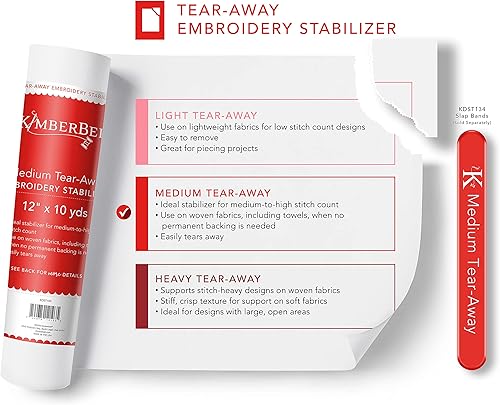 Miniatura 2 de Kimberbell Estabilizador de peso medio de 1.7 onzas, rollo de 12 x 10 yardas, cortado en tamaños variables, para bordado a máquina, costura a mano,