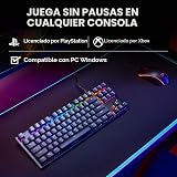 HyperX Alloy Origins Core - Teclado mecánico para juegos sin teclas, luz controlada por software y personalización macro, factor de forma compacto, retroiluminación LED RGB, interruptor rojo HyperX