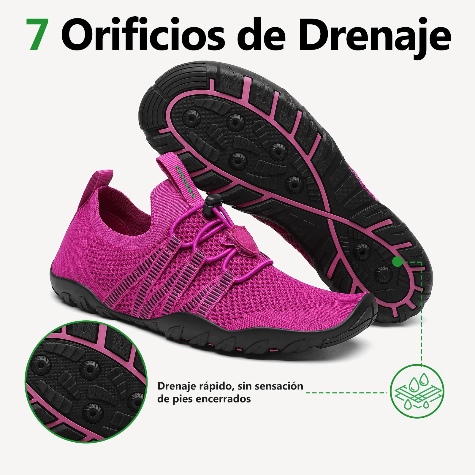SAGUARO Hombre-Zapatos de Agua Mujer-Surf Antideslizante Secado Rápido