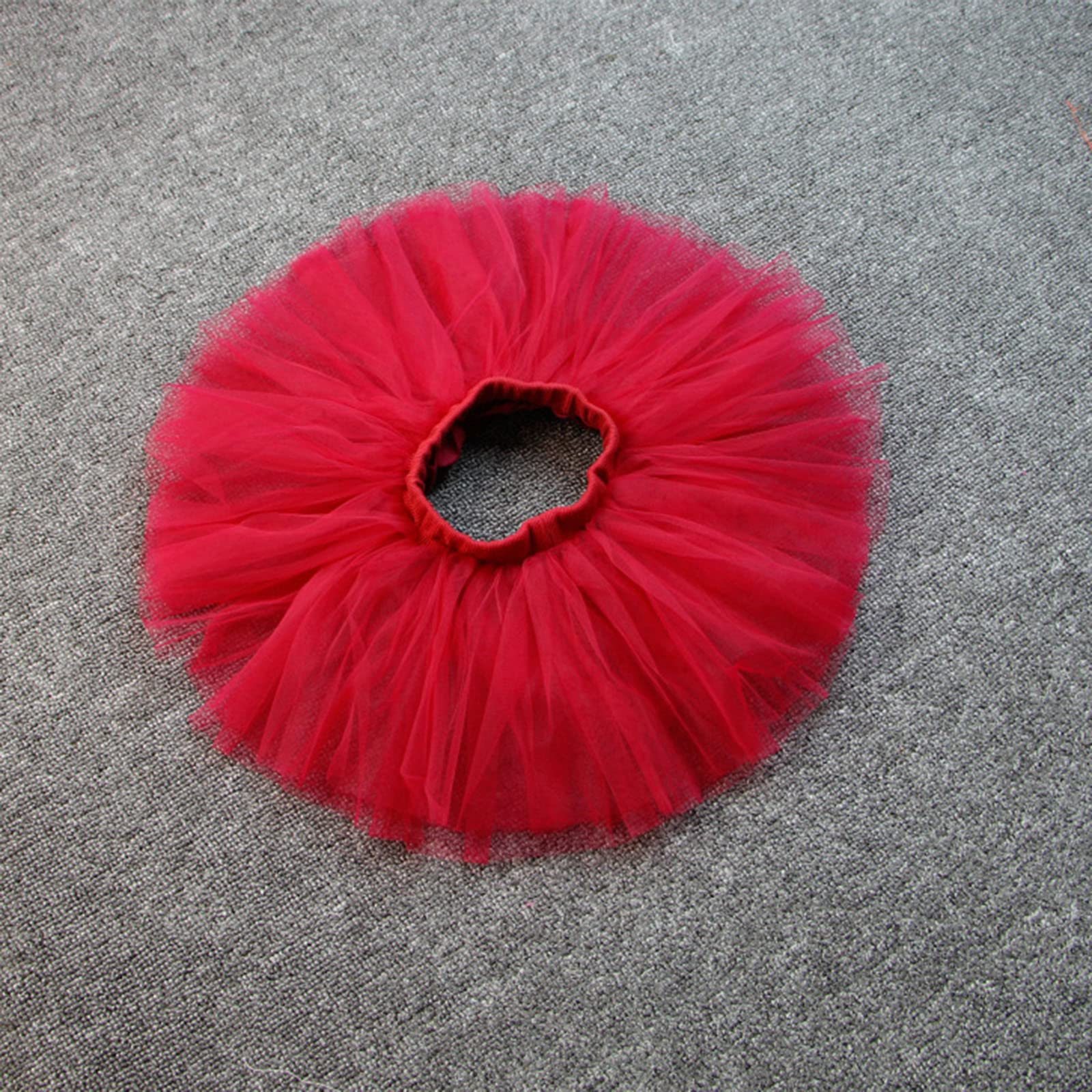 Girls Layered Tutu Tulle Skirt Baby Toddler Girls Elastic Waist Tutu Skirts Princess Skirt Carnival (Red, 18-24 Months)