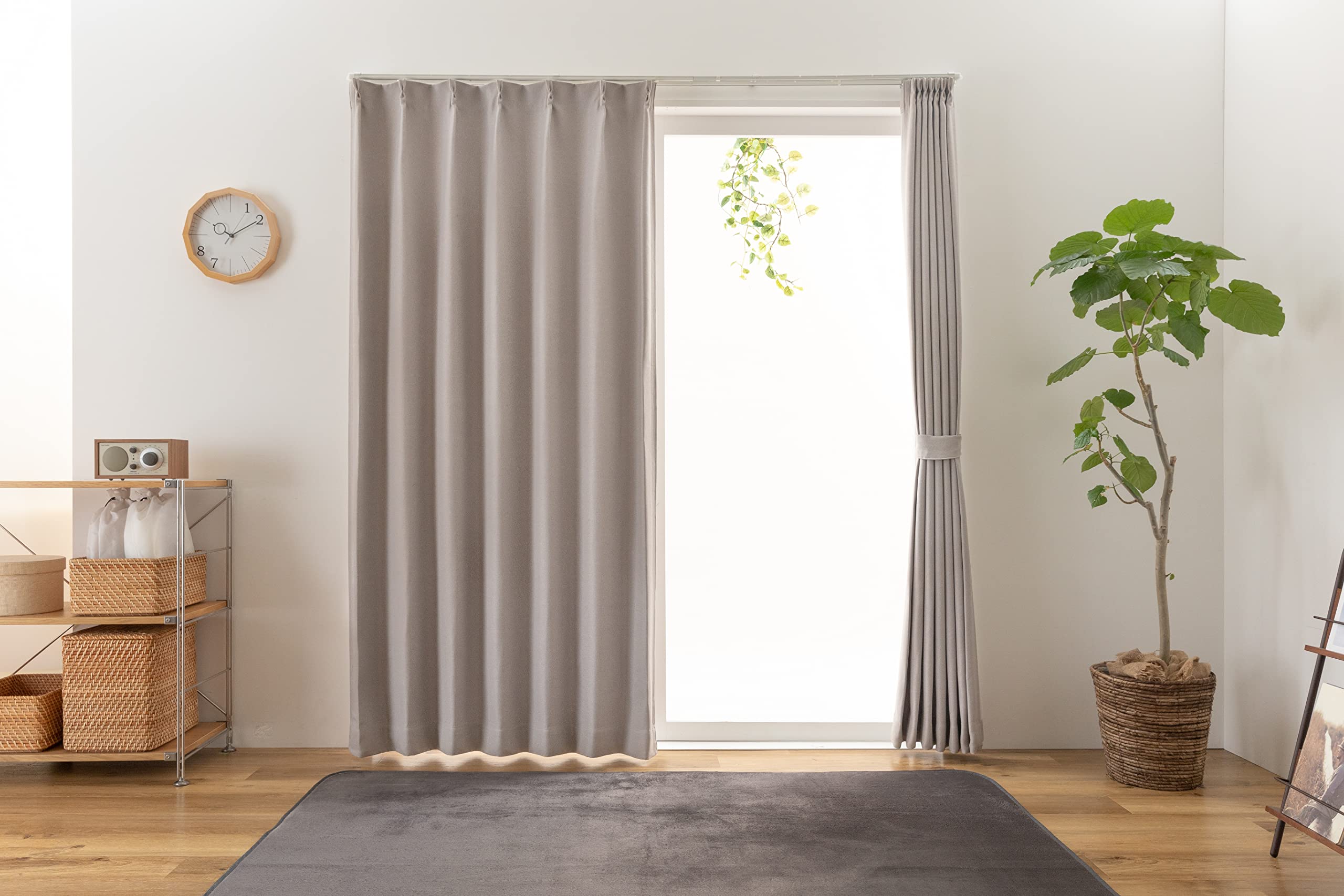 Amazon｜ユニベール ドレープカーテン 幅100cm×丈200cm 2枚組 防炎