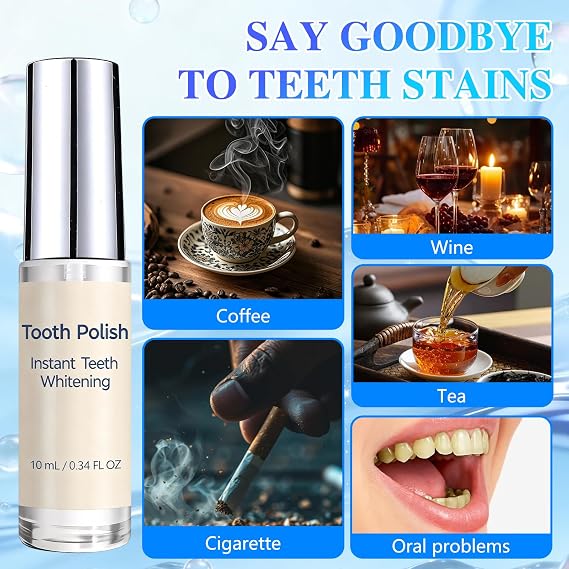 2PCS Tooth Paint, Tooth Polish,Instant White Tooth Paint,Natural Teeth Whitening Paint,Portable Oral Care,Safe Formula & Long-Lasting Results
