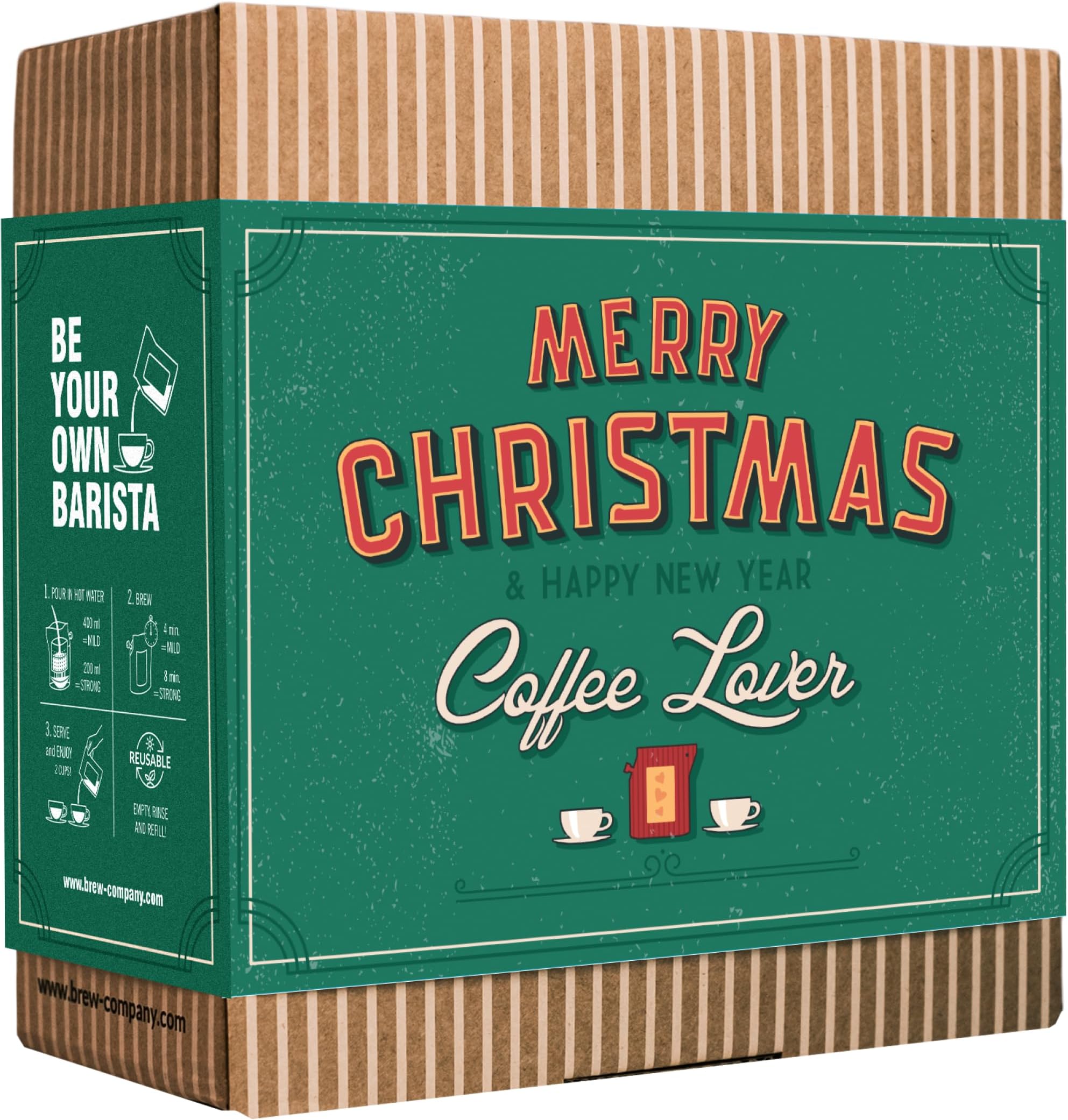Christmas Coffee Gifts for Men & Women - 5 of the World's Finest Single Estate Specialty Coffees in Sampler Box for Coffee Lovers | Perfect Secret Santa Gift Set Idea with Unique Coffeebrewers