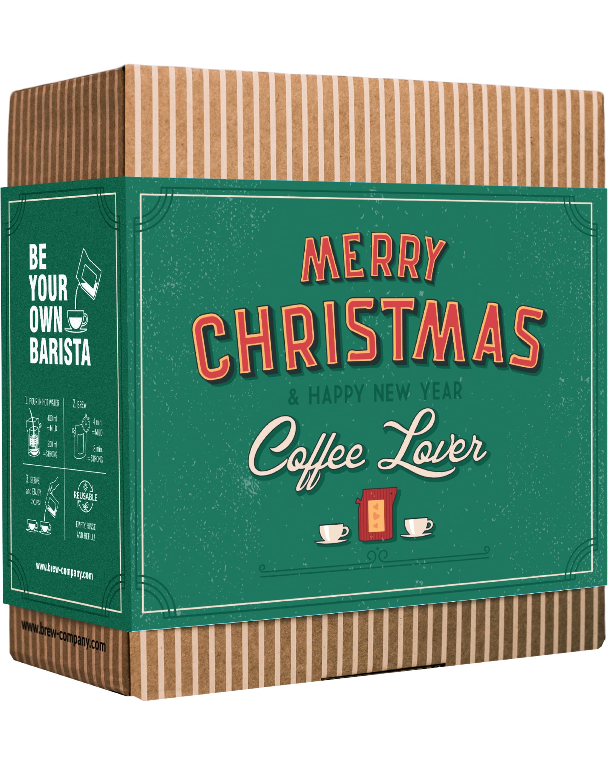 Christmas Coffee Gifts for Men & Women - 5 of the World's Finest Single Estate Specialty & Organic Coffees | Perfect Secret Santa Gift Set Idea for Him & Her | Brew & Enjoy Anytime, Anywhere