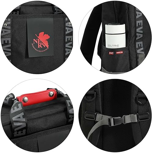 Miniatura 10 de FIREFIRST Neon Genesis Evangelion - Mochila para laptop de 15.6 pulgadas, mochila de viaje y ocio, Negro -, Neon Genesis Evangelion