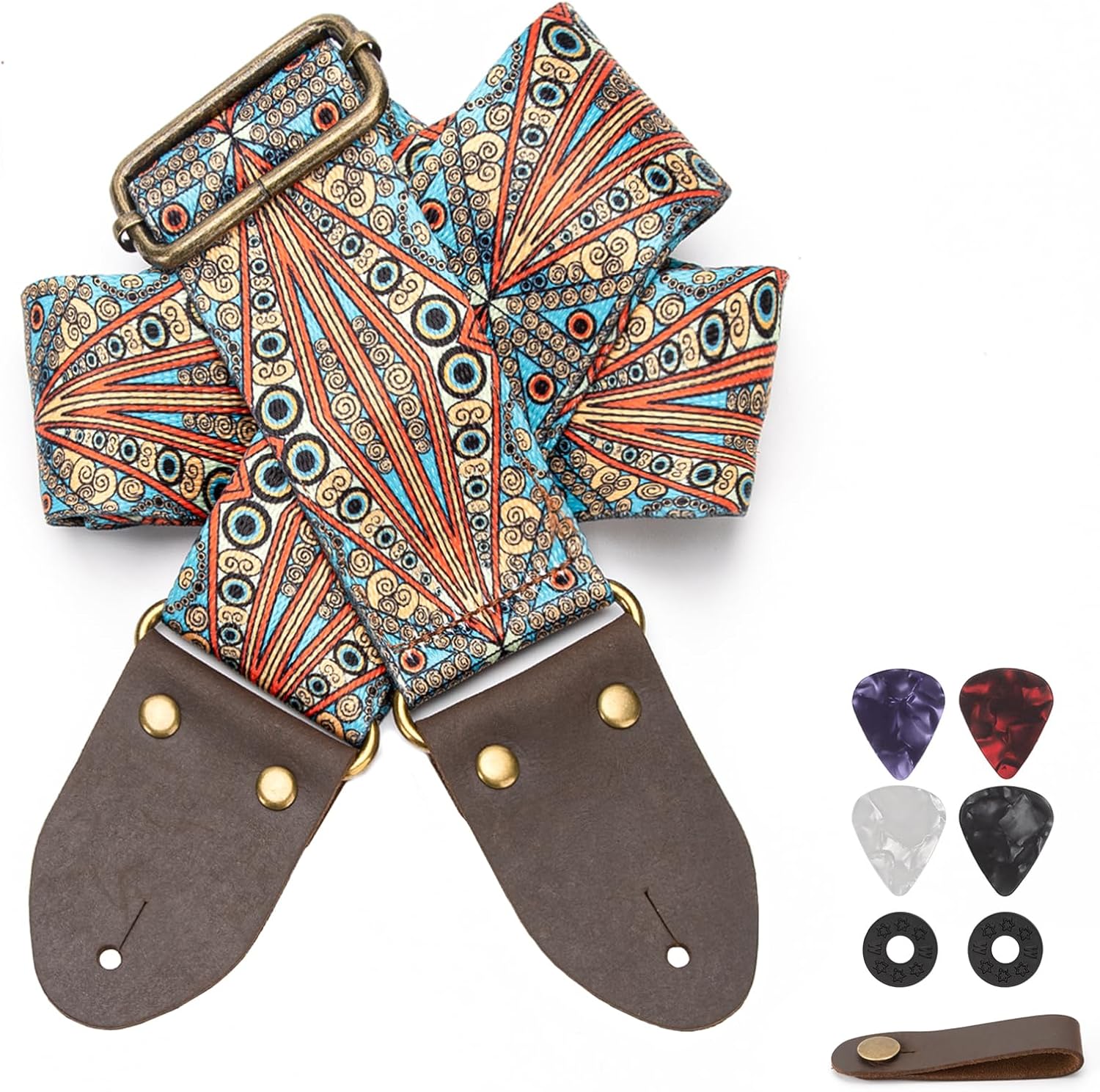 Dksongr Guitar Strap for Acoustic, Guitars Head Cowhide Leather Ends,Strap Locks,Guitar Straps Electric,Bass Strap.