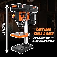 Vista 7 de WEN Prensa de taladro de mesa de hierro fundido de 5 velocidades de 2.3 amperios y 8 pulgadas (4206T)