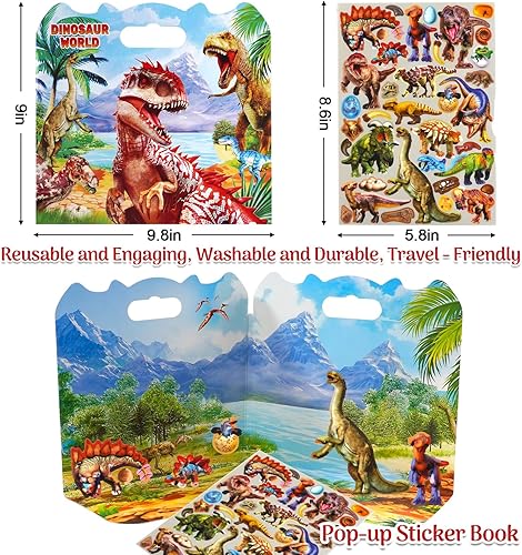 Miniatura 3 de SHANGRLA Adhesivo hinchado reutilizable para niños pequeños  Edades 2-4, 3-5  Libro de actividades de calcomanías para niños y niñas de 1-3, 4-8