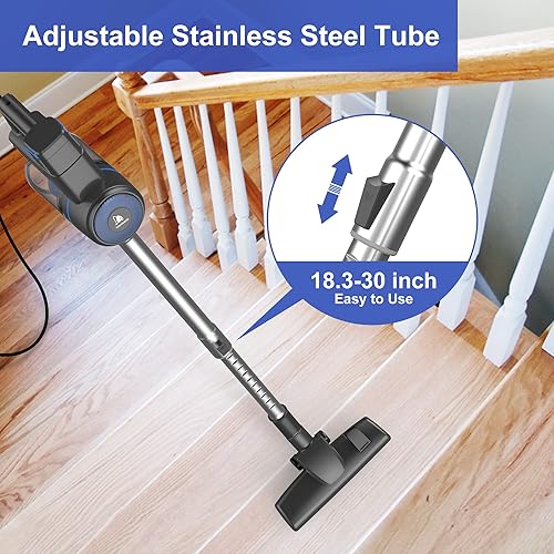 Miniatura 4 de Intercleaner Aspiradora con cable, potente succión de 17 KPa con motor de 600 W, aspiradora ligera 10 en 1 sin bolsa con mano, ultra silenciosa,