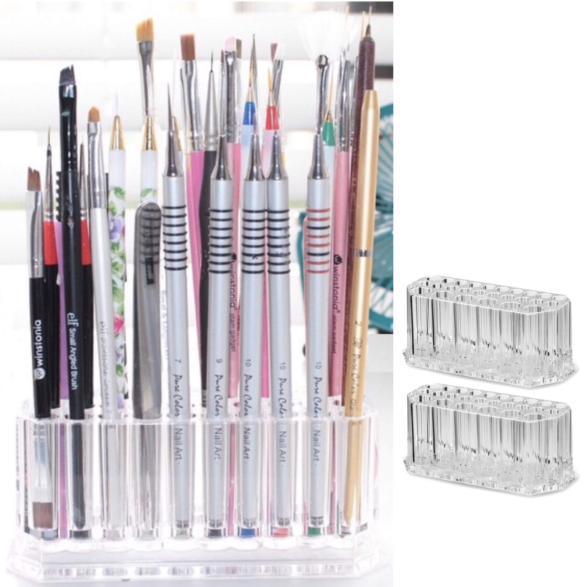 BY ALEGORYAcrylic Nail Art Tool Organizer Storage for Storing Pro Beauty Finger Nailcare Art Kit Tools Makeup Display Case Refillable Container Holder Organization (2)