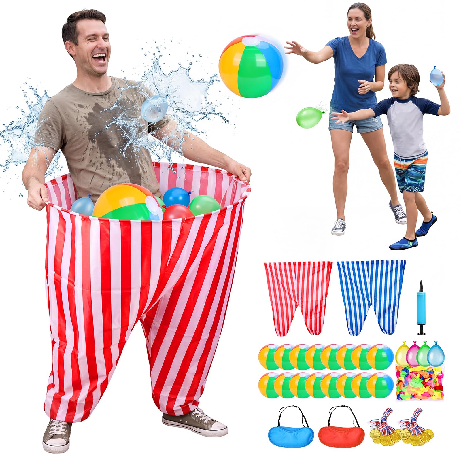 Photo 1 of 133 PCS Granny Pants Yard Game 2 Pack with 16 Balls Field Day Outdoor Giant Pants Games for Adults Kids Family Large Outside Lawn Backyard Carnival Picnic Camping Birthday Party Big Pants Tossing Game