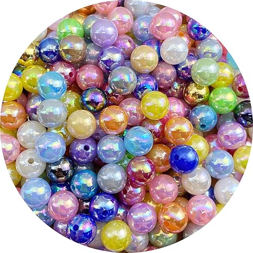 Miniatura 1 de LIMAOLLY 400 cuentas de perlas de 0.315 pulgadas AB coloridas de plástico brillante sueltas espaciadoras para hacer joyas, aretes, pulseras,