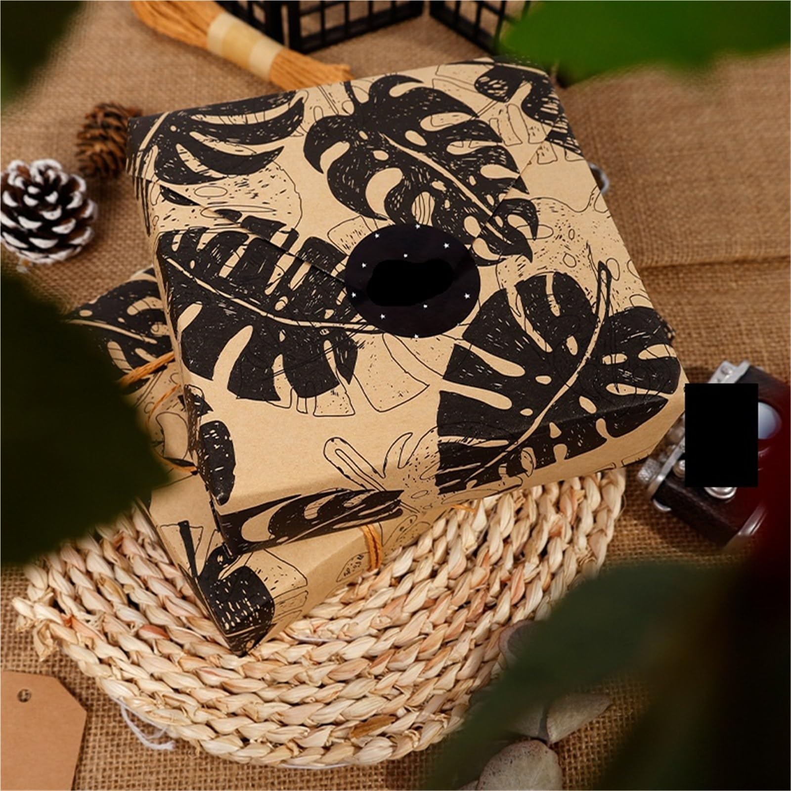Rotolo di carta da regalo 3 rotoli 17 "X 120" per Carta Alimentare | Confezionamento di decorazioni floreali fai da te artigianali increspate di origami(Brown-B)