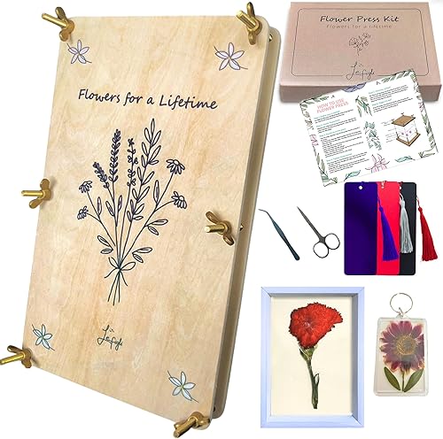 LeFigli Kit de prensa de flores el kit de prensado de flores más completo para adultos, flores prensadas, kit de preservación de flores, kits de