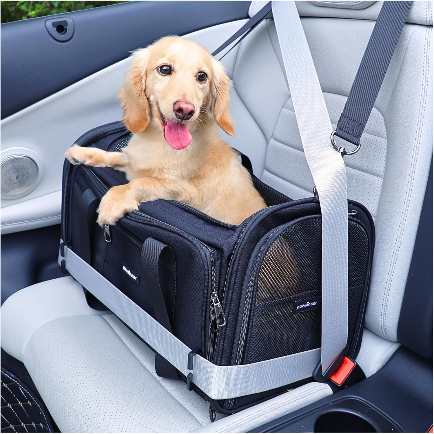 Premium Cat & Small Dog Car Seat: Durable, Expandable, Well-Ventilated Premium Cat & Small Dog Car Seat: Durable, Expandable, Well-Ventilated