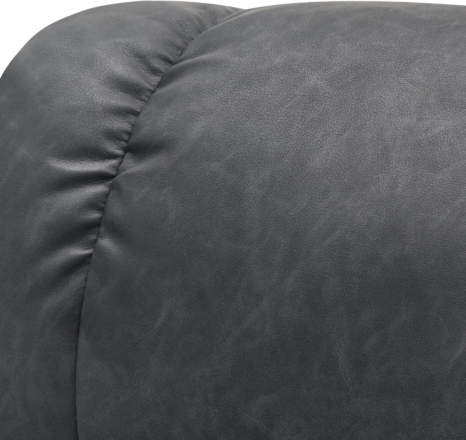 MCombo Manual Swivel Recliner with Ottoman, Reclining Chair with Vibration Massage for Small Spaces, Living Room, Office, Faux Leather 9068 (Dark Grey)