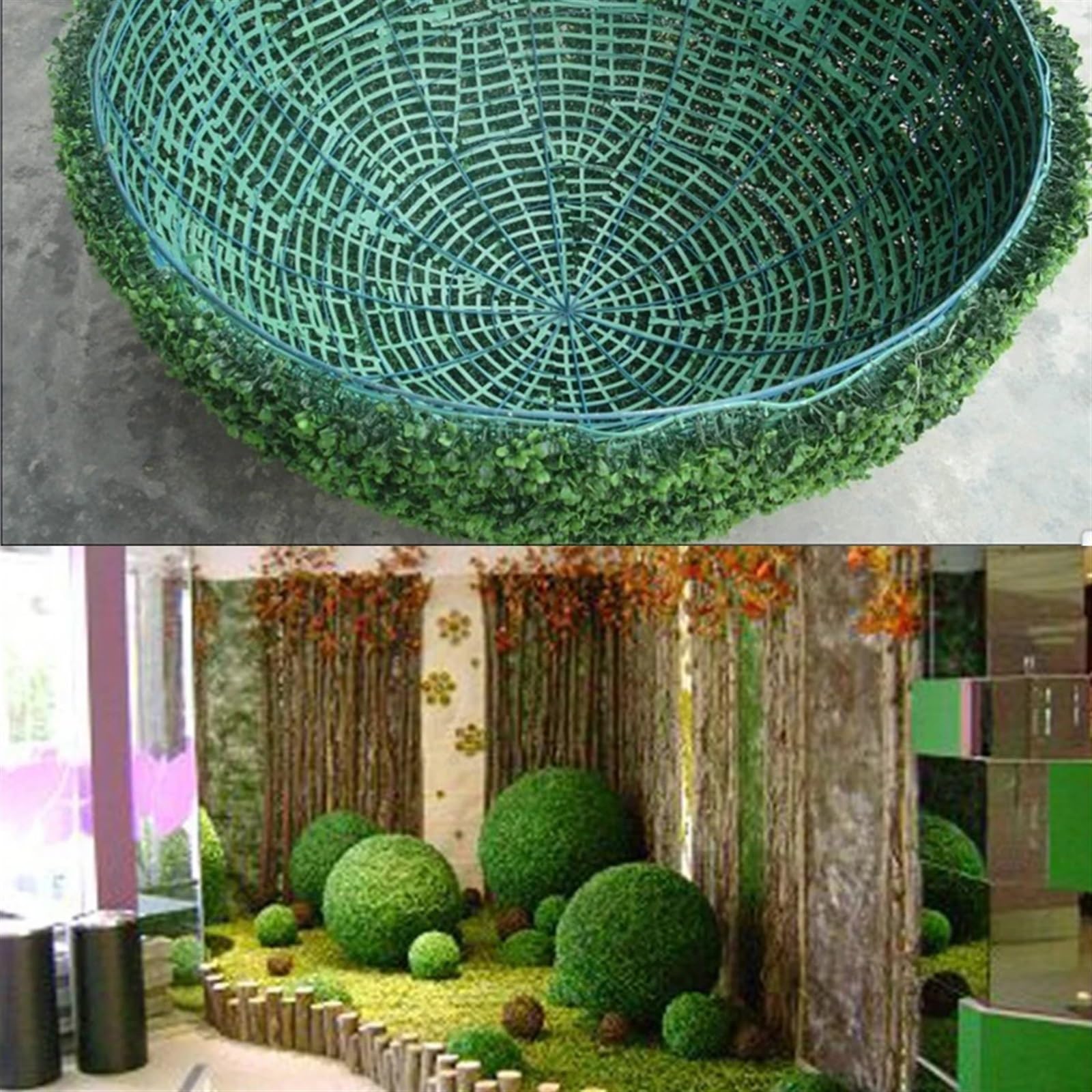 Palla Artificiale Foglia Topiaria Pianta artificiale verde topiaria palla piante finte palle di decorative for casa patio giardino balcone decorazione matrimonio puntelli(Green 15cm)