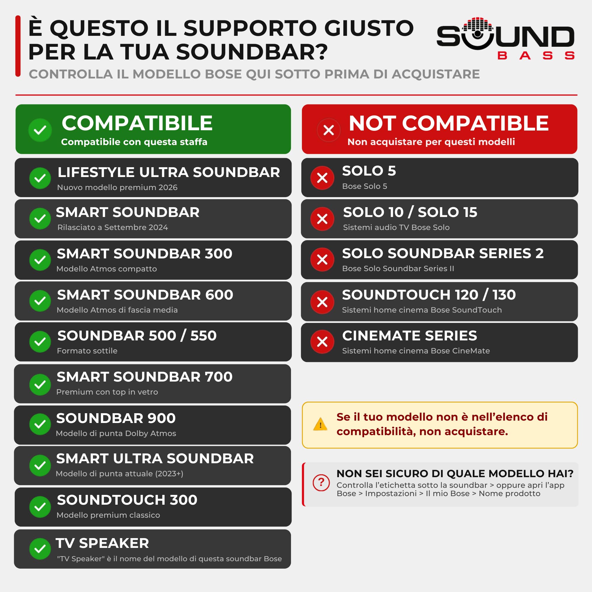 Soundbar Smart 300 500 550 600 700 900 Lifestyle Ultra Supporto da Parete per Bose 300/500/550/600/700/900 Ultra, Smart Sound Bar TV Speaker, Regolabile Supporto per Montaggio Sotto la TV, Nero