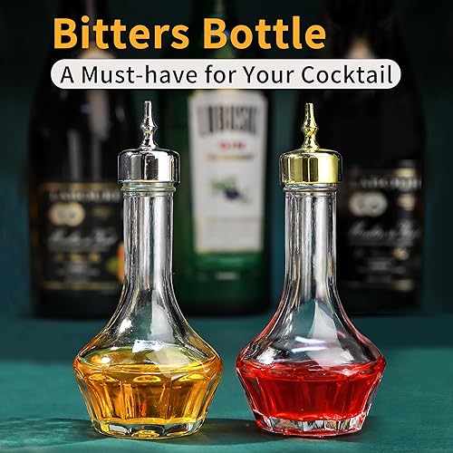Miniatura 6 de SuproBarware Bitters - Juego de 2 botellas de vidrio con tapa Dasher de 1.7 onzas, herramienta profesional de barra para cóctel, ideal para barman