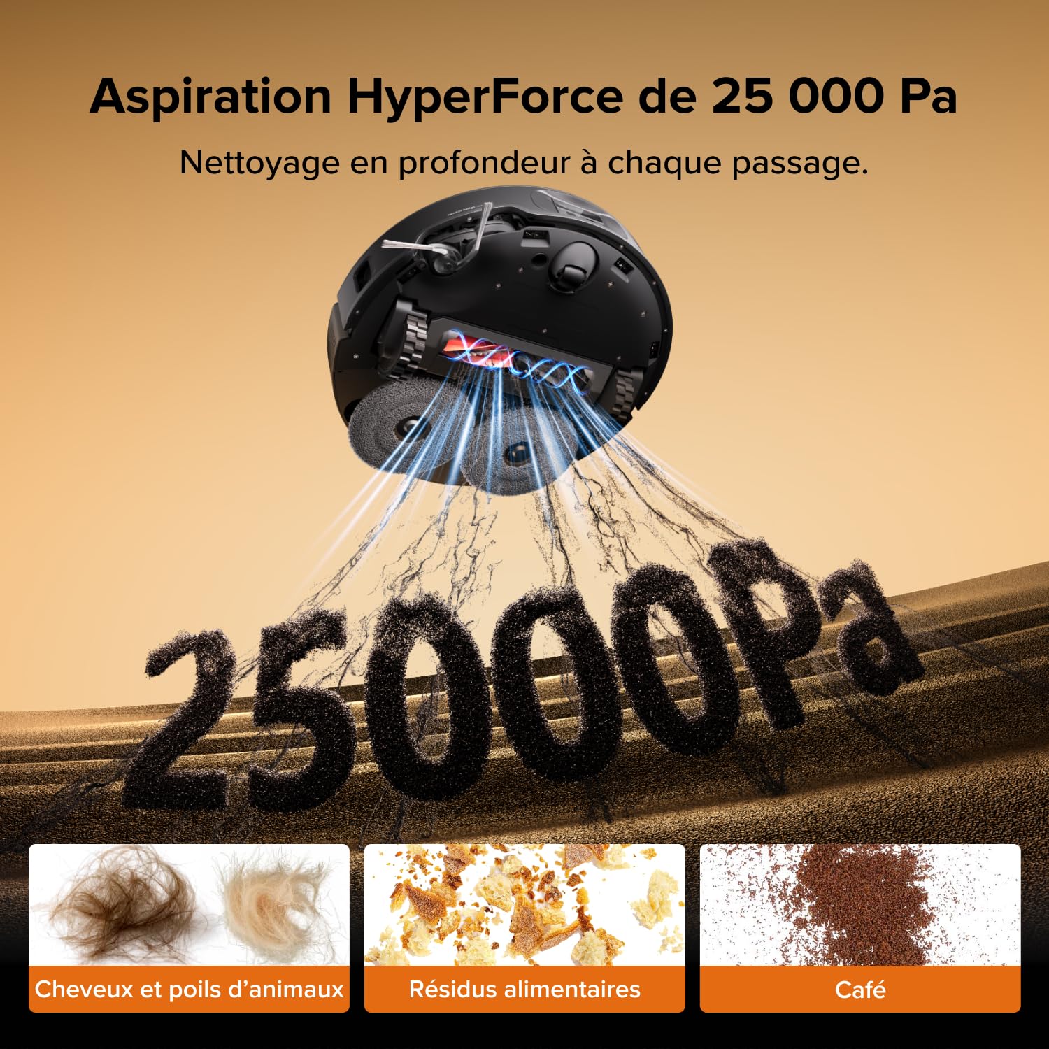 roborock Qrevo Edge 2 Set Robot Aspirateur Laveur, 25 000 Pa, Lavage des Serpillières à l'eau Chaude à 80°C, Évite 280+ Obstacles, Système Anti-enchevêtrement, 7,98cm Mince,Technologie FlexiArm, Noir