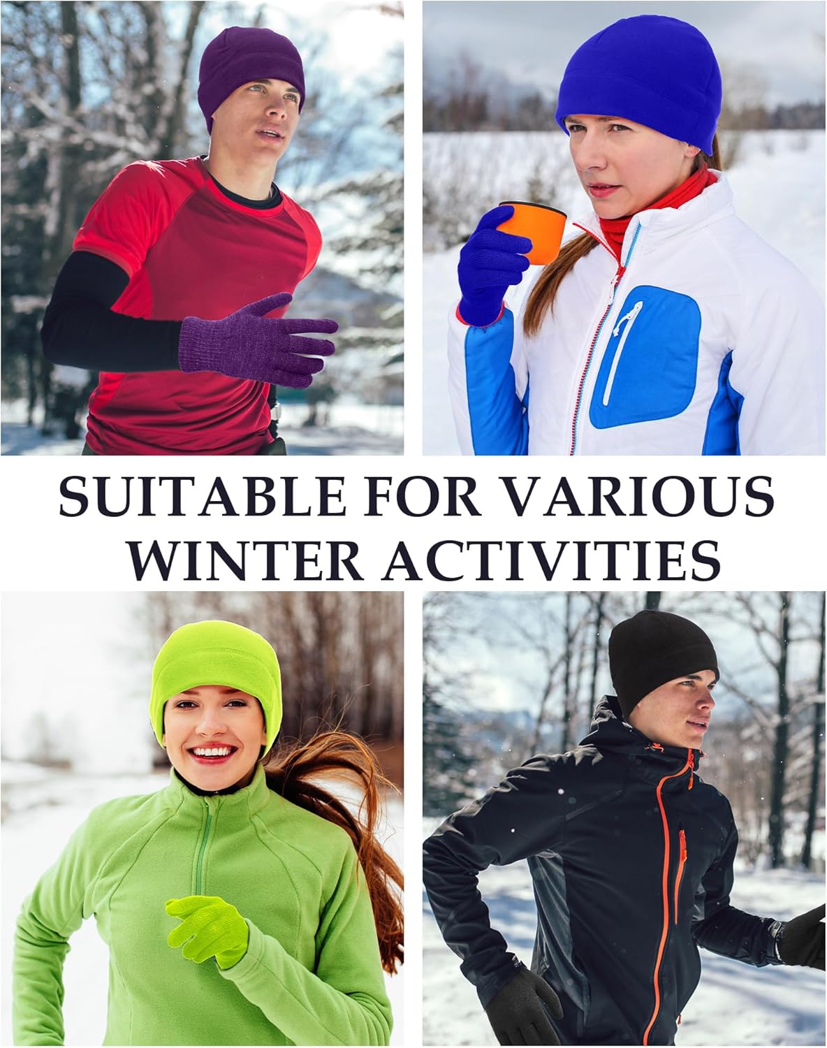 Liitrsh 120 Pcs Winter Beanies and Gloves for Homeless Hats and Gloves Bulk for Men Women Adult Warm Fleece Skull Cap - Image 5