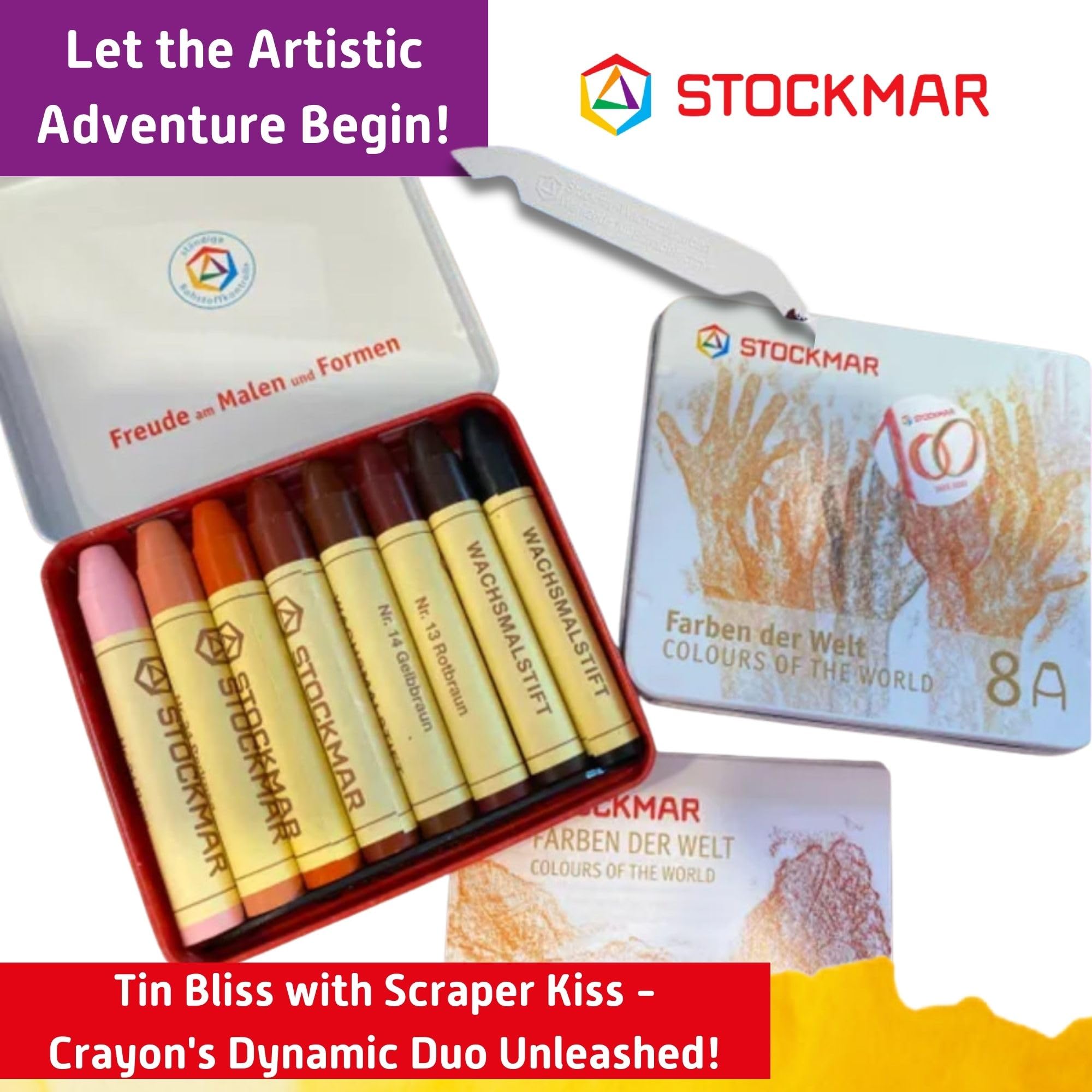 Amazon.com: Stockmar Beewax Crayons Set of 8 Jumbo Sticks, Colors
