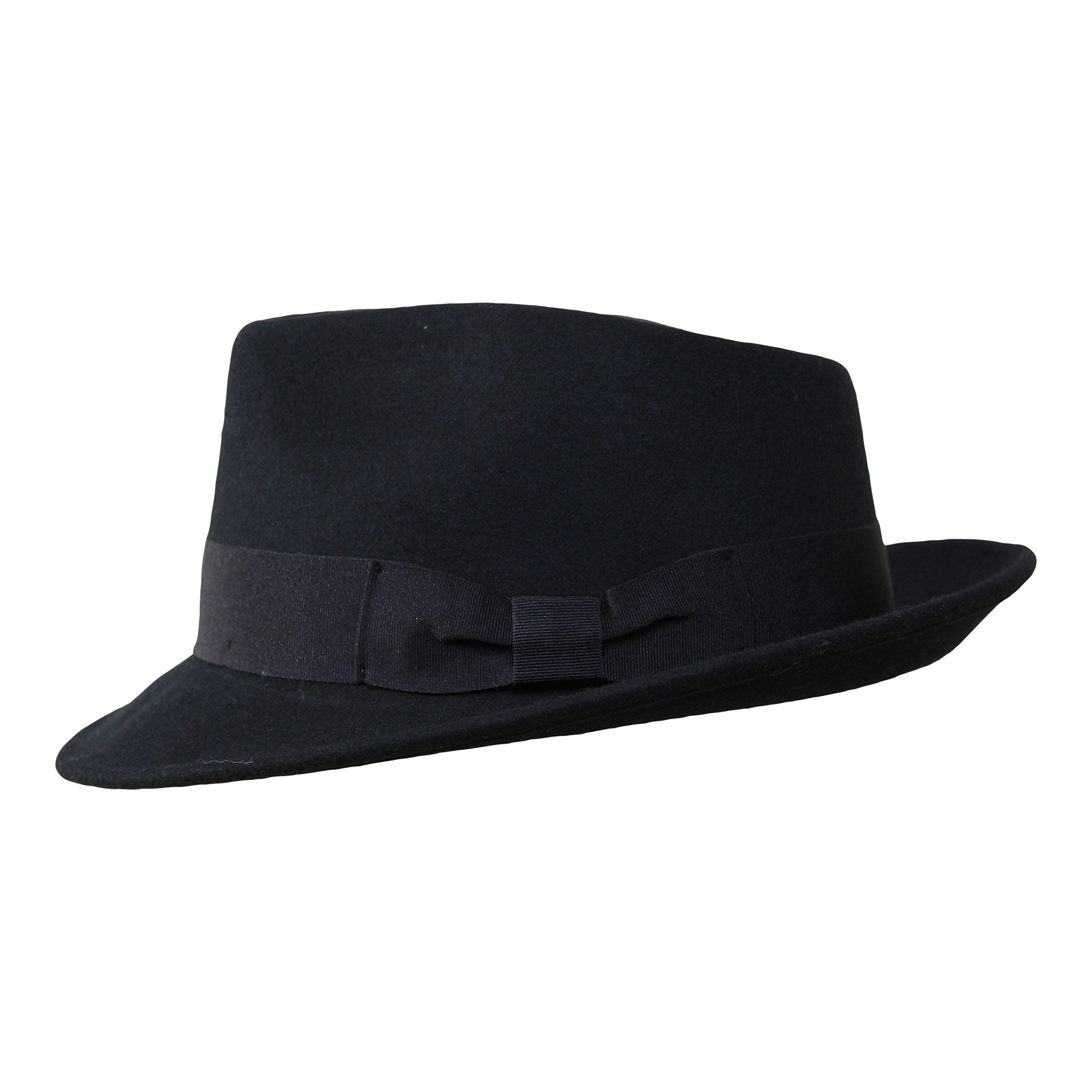 Borges & Scott B&S Premium Doyle- Cappello a Goccia Fedora-100% Feltro di Lana- Ripiegabile in Viaggio- Impermeabile