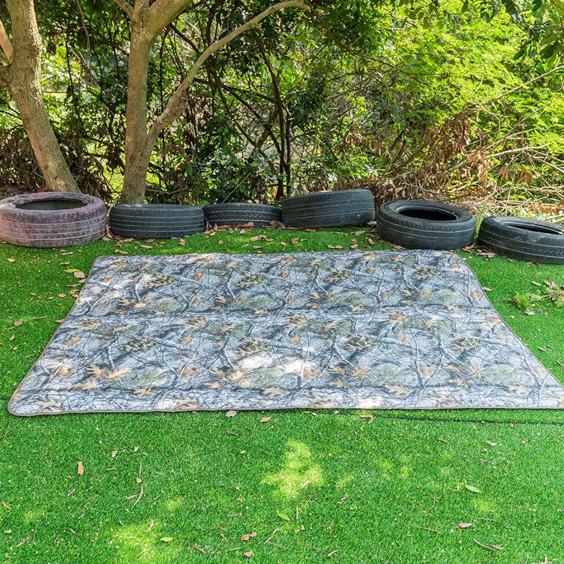 Poncho Liner Camouflage, Couverture imperméable imperméable pour Camping - Isolation Thermique - avec Sac de Transport de Compression - pour randonnée, Survie,CP Camo