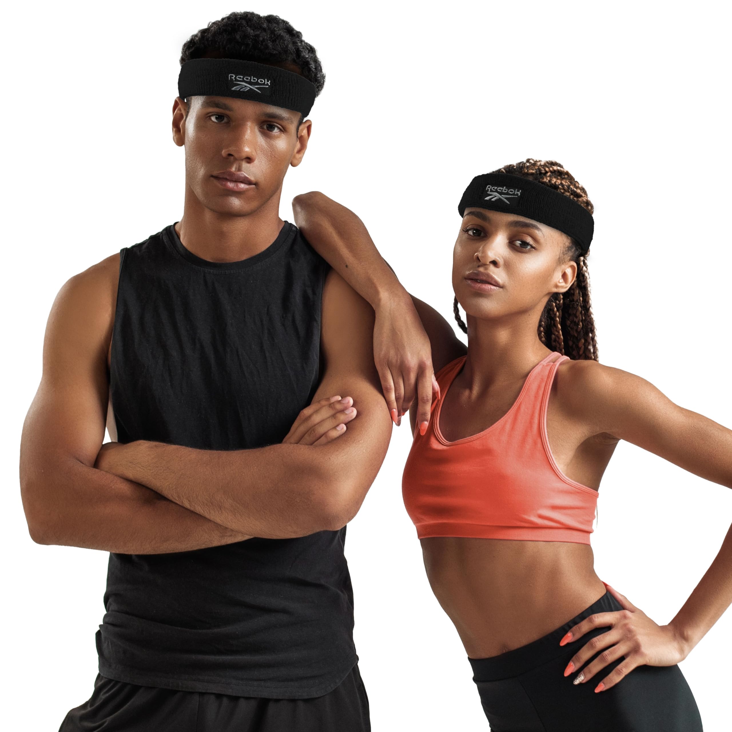 Reebok 1 x opaska treningowa unisex o szerokości 5,7 cm z technologią Stay Dry, tkanina odprowadzająca wilgoć, wysokiej jakości akcesoria do włosów na siłownię dla aktywnego komfortu