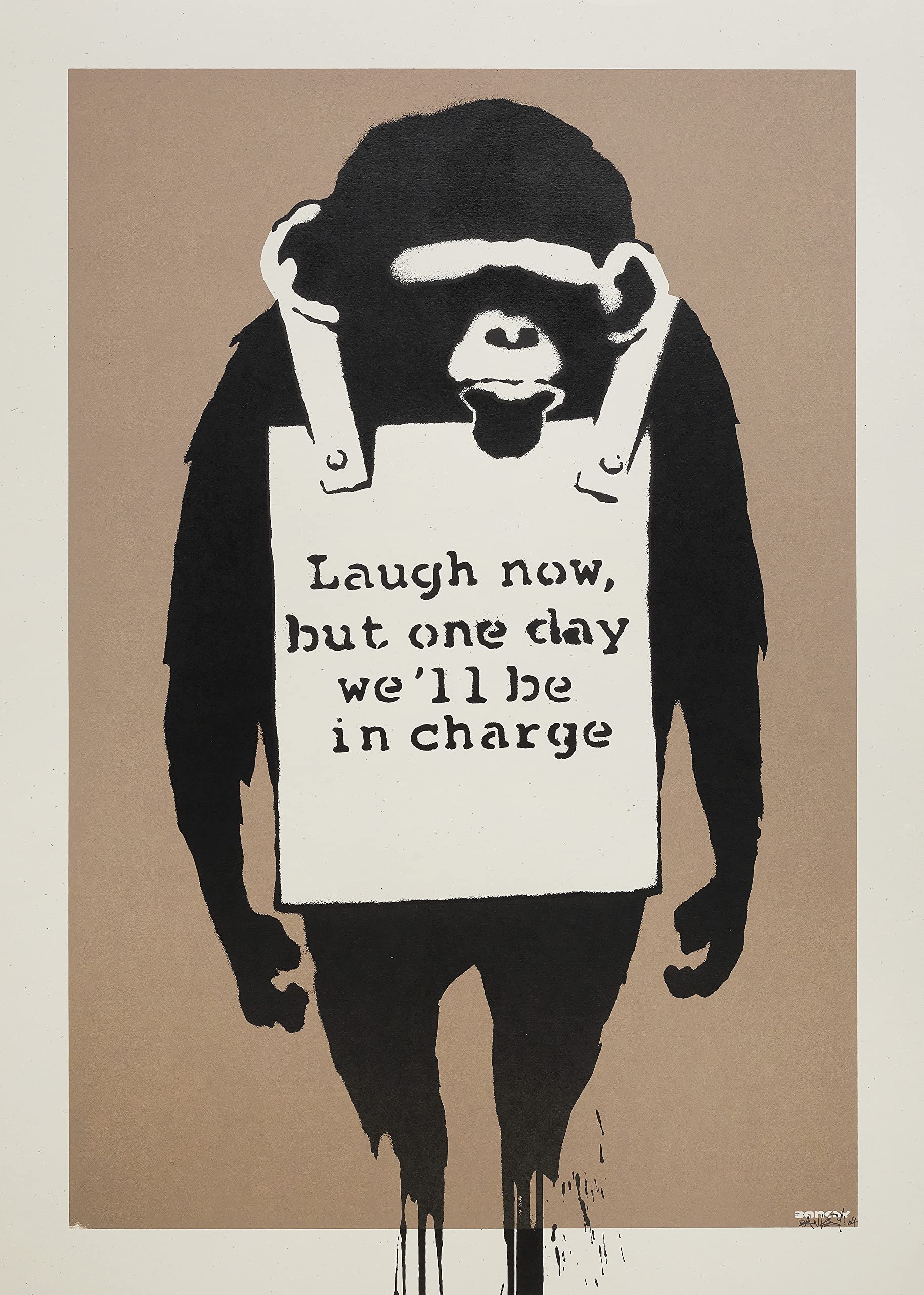 Banksy - Laugh Now Monkey - A4/A3 Poster Print Picture Photo (A4)