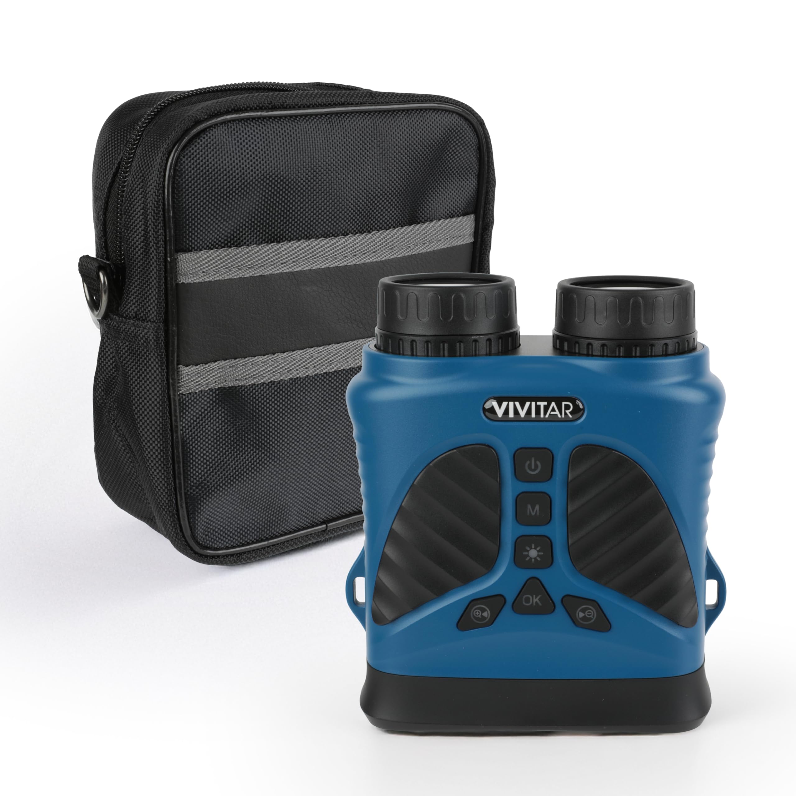 Vivitar - Digital Camera Binocular, 16MP High-Resolution Photos, Full QHD 2.7K Video, Day &amp; Night Use, Compact Design, Soft Rubber Drop-Resistant Red Body, for Sports, Travel &amp; Outdoors (Blue)