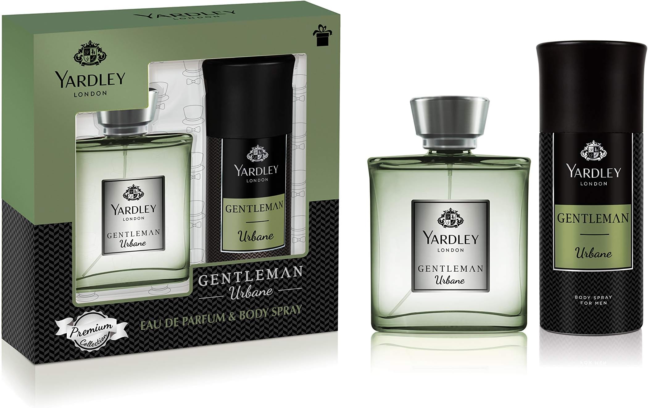 Yardley Gentleman Urbane Perfumed Gift Set EDP 100ml + Body Spray 150ml | For Vigorous & Flamboyant Male - Sandalwood, Patchouli & Musk