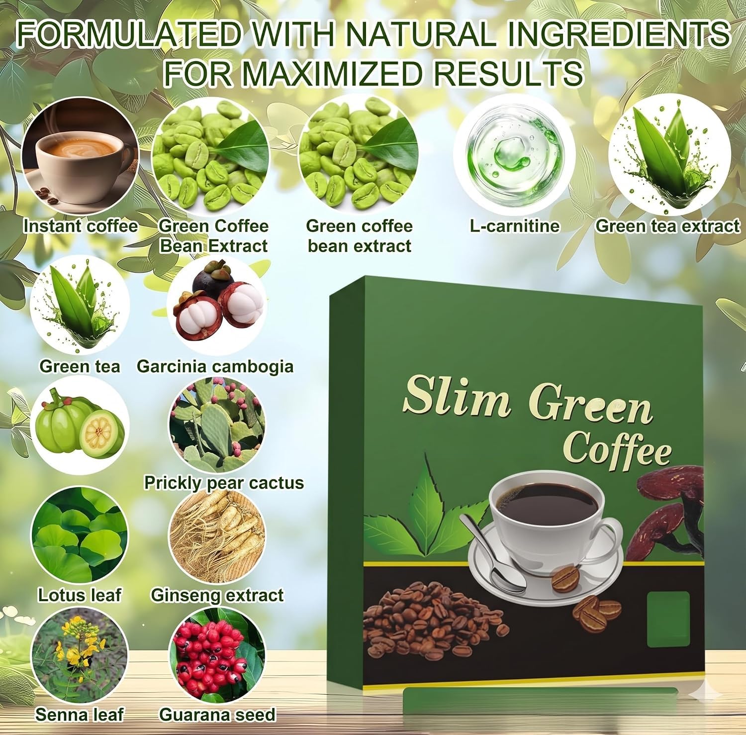 Caffè verde sottile | Aiuta a snellire la vita, la pancia piatta, il piacere naturale e l'equilibrio