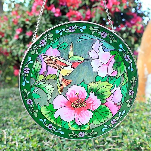 Miniatura 9 de Colibrí atrapasoles  100% vitral colgante de ventana, decoración de ventana interior, atrapasoles para ventanas, regalos para mujeres, Navidad (6.5
