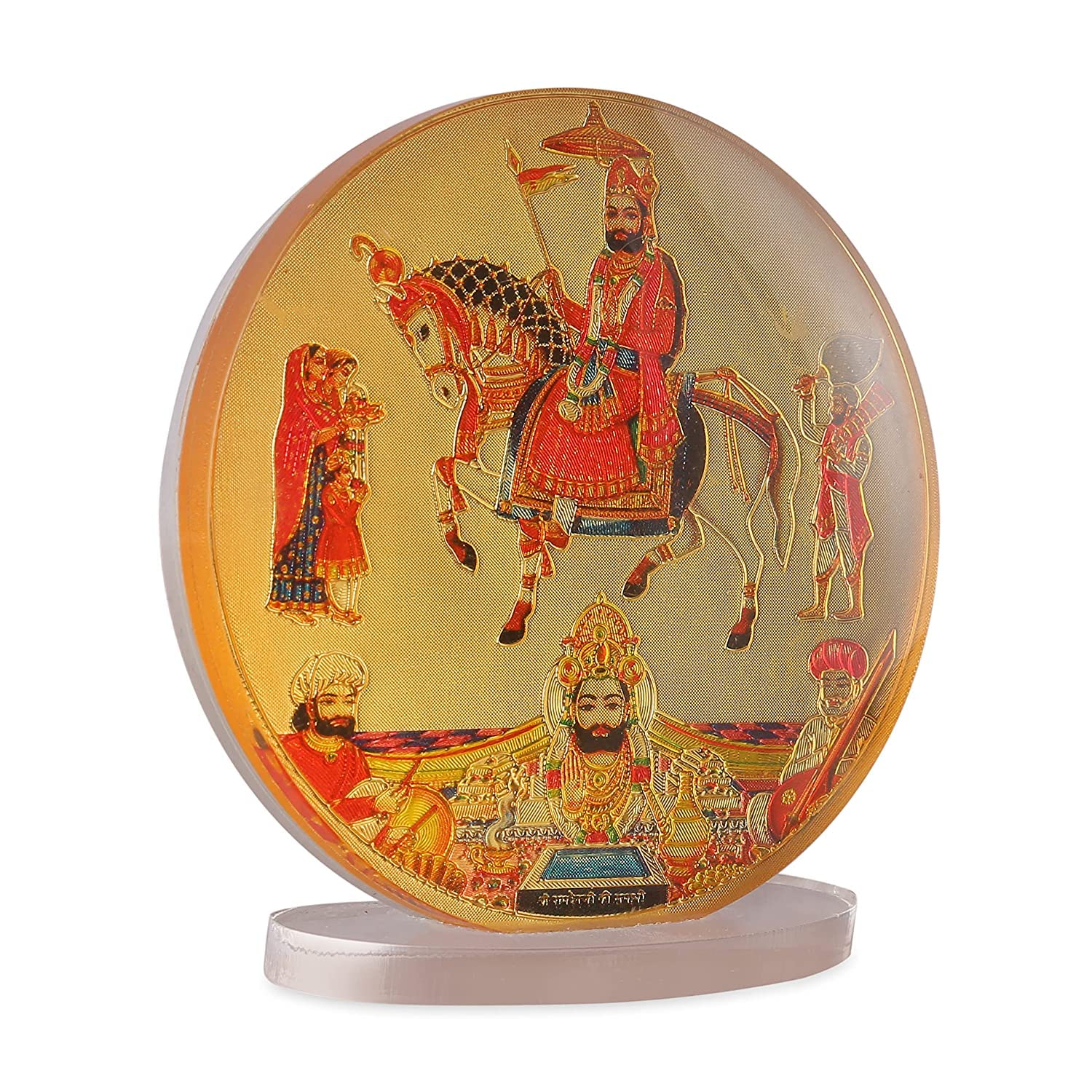 Rhymestore Baba Ramdev Ji Maharaj Murti for Car Dashboard, Office Table, Home, Mandir | Idol Statue Showpiece Decor (RYM-Ramdev Baba-AP-31)