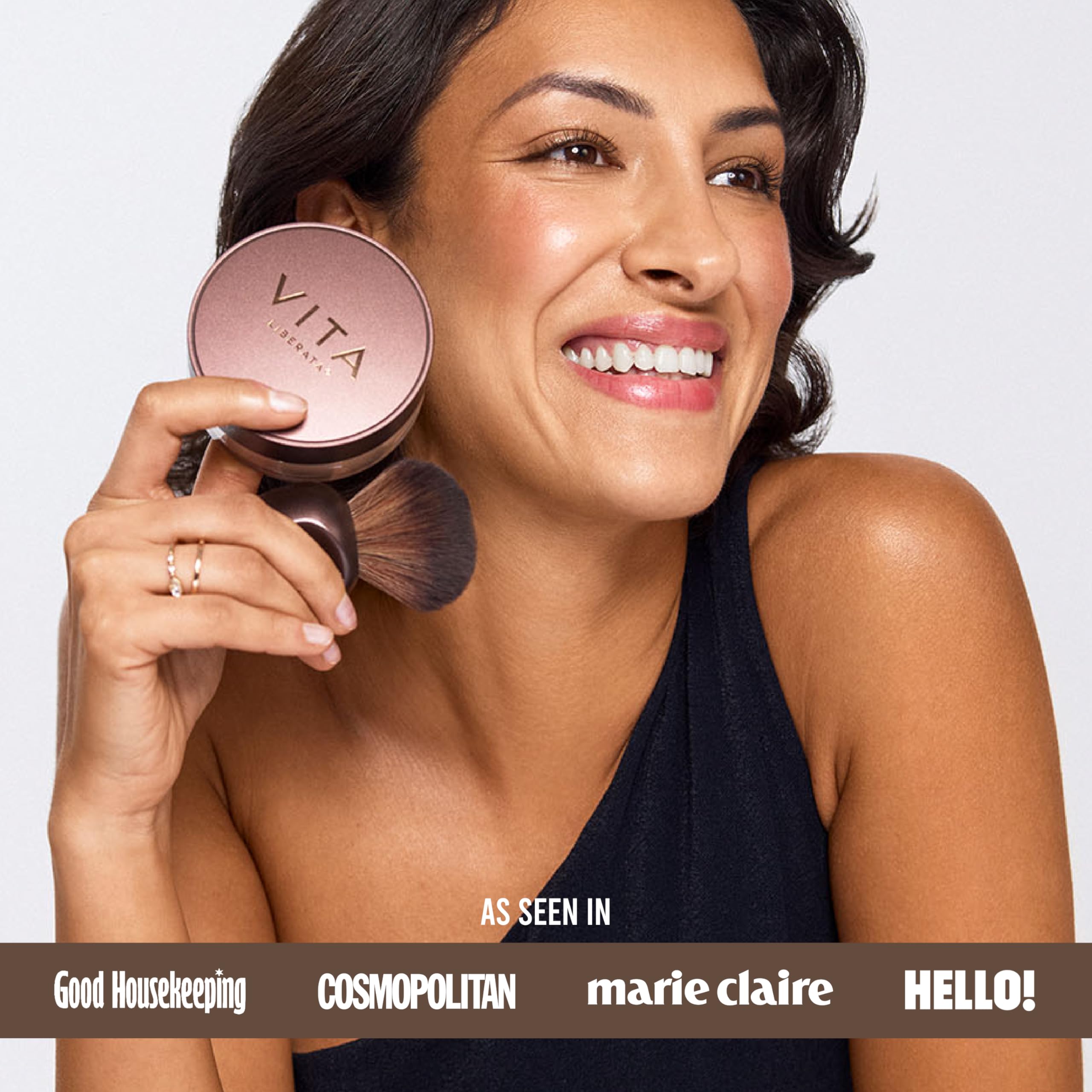 VITA LIBERATA Trystal - Polvere minerale abbronzante sfusa n. 2, tonalità Sun Kiss, bronzer e contorno per un bagliore naturale baciato dal sole, senza parabeni, adatta per pelli chiari/medie, vegana