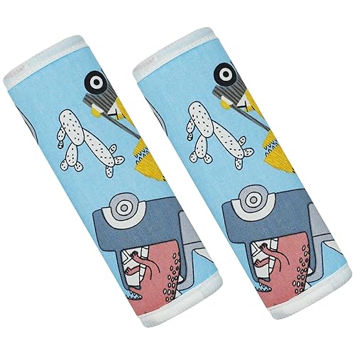 Miniatura 1 de Funda para correa de bebé para niños, 2 fundas para cinturón de seguridad de automóvil, protector de almohadilla para el cuello para niños recién