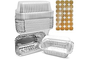 New Improved Design 25 Pack Mini Aluminum Loaf Pans with Lids