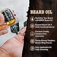 Vista 2 de Brew Grooming Aceite para barba para hombres, 2 onzas, aceites de fórmula de aroma natural para barba, revitaliza, nutritiva, suavizante, aceite